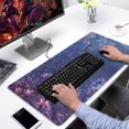 thumbnail image 2 of Pink Flowers in the Night&nbsp;mousepad Gamingwaterproof,rubber+multispandexwashable Gaming Mouse PadDesk Pad for Office Home Game 31.5x15.7inches, 2 of 7