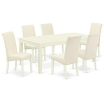 East West Furniture Dining Room Set Linen White, LGBA7-LWH-01