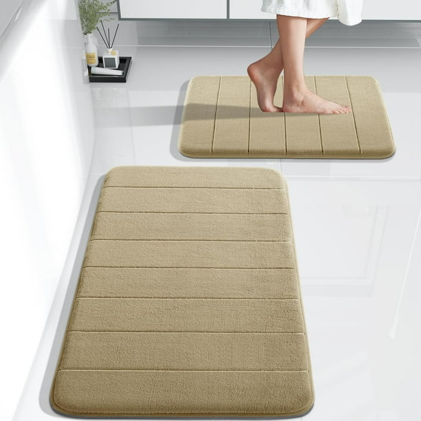 Juego de alfombras de baño Yimobra Memory Foam, 2 piezas, 44 x 63+80 x 50 cm