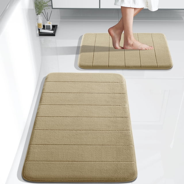 Juego de alfombras de baño Yimobra Memory Foam, 2 piezas, 44 x 63+80 x 50 cm