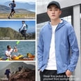 thumbnail image 2 of Tignapoo Men's Lightweight UV Protection Jacket for Summer Outdoor Activities - Breathable, Quick-Dry, Waterproof, with Hood, Long Sleeves, Zipper Pockets, Reflective Stripes - Dark Grey, Size XL, 2 of 6