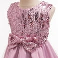 thumbnail image 5 of NAISIBABY Girls Formal Pageant Dress, Sleeveless Floral Bow Sequin Mesh Wedding Birthday Princess Dress Purple 3T, 5 of 6