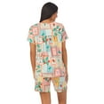 thumbnail image 2 of Women's Cuddl Duds® Allover Print Short Sleeve Sleep Shirt & Bermuda Shorts Pajama Set Color: Blue Geo Size: LARGE, 2 of 5