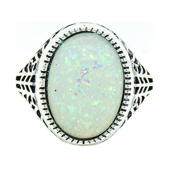 Chandler Womens Statement Ring Fire Opal Filigree Setting Ginger Lyne Collection