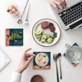 thumbnail image 1 of RYLABLUE Merry Christmas Xmas Tree Winter Christmas Set of 8 Coaster for Drinks, Absorbent Ceramic Stone Coasters Cup Mat with Cork Base for Home Kitchen Room Coffee Table Bar Decor, 1 of 4