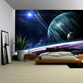 thumbnail image 1 of wall26 - Universe scene with planets, stars and galaxies in outer space showing the beauty of space exploration - Removable Wall Mural | Self-adhesive Large Wallpaper - 100x144 inches, 1 of 1