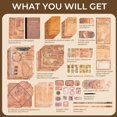 thumbnail image 2 of Retro Scrapbook Kit Vintage Scrapbooking Kit Scrapbook Paper Notepad Sticker Letter Paper Envelope Tape Card Diy Art Craft Project Making Journaling, 2 of 8