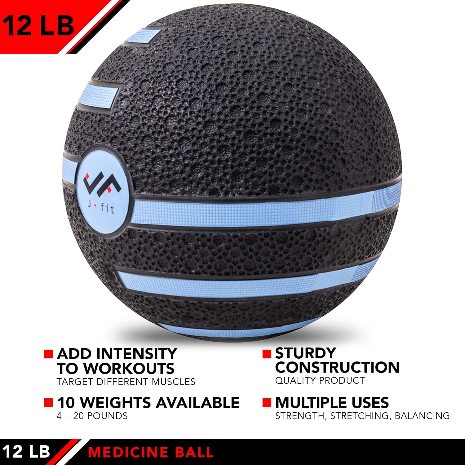 JFIT Medicine Exercise Ball with Dual Texture
