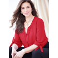 thumbnail image 5 of Catherines Georgette Button Down Tie Sleeve Cafe Blouse, 5 of 6