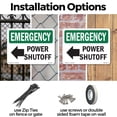 thumbnail image 3 of Power Shutoff [Left Arrow] With Symbol OSHA Emergency Aluminum Sign 18 Inch x 12 Inch - 10 Pack, 3 of 8