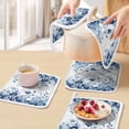 thumbnail image 5 of Navy Blue Flowers Pot Holders for Kitchen Heatproof Potholder, 3 Pack Summer Pastoral Botanical Hot Pads Multipurpose Oven Pads Cloth Potholders Trivet for Cooking Baking, 5 of 8