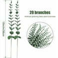 thumbnail image 2 of Longziming 20 pieces of artificial eucalipto hojas fake eucalipto hojas simulation of green eucalipto hojas for home kitchen office (20 pieces of, 2 of 5