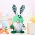 thumbnail image 5 of SHENGXINY Easter Bunny Plush, Easter Eggs Hunting Stuffed Bunny Toy, Easter Decorations, Holding Eggs Plushie For Kids Adults Green 5.5x9in, 5 of 6