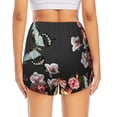 thumbnail image 4 of Uemuo Butterfly with Fowers Pattern Women's Athletic Shorts High Waisted Running Shorts with Liner Pockets Gym Elastic Workout Shorts-X-Large, 4 of 9