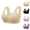 Beige, variant on Front Closure Bras for Older Women Front Snap Plus Size Wireless Seamless Racerback Push Up Bralettes Everyday Bra