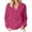 Hot Pink, variant on Sweatshirt for Women Casual Solid Henley V-Neck Long Sleeve Pullover with Kangaroo Pocket Yellow S