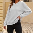 thumbnail image 2 of HAiming Pullover Sweatshirts for Women Long Sleeve Solid Color V Neck Casual Shirts Fall Winter Workout Tops, 2 of 7