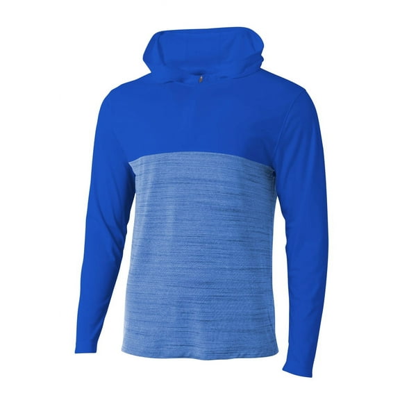 A4 Slate Quarter Zip Hoodie For Men in Royal | N4013