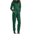 thumbnail image 6 of HAPIMO Women 2 Pieces Set Knitted Tracksuit Turtleneck Sweater Carrot Jogging Pants Pullover Sweater Set Knitted Outwear Outfits Tracksuits Green, 6 of 8