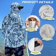 thumbnail image 6 of Bulopur Men's Lightweight Sun Protection Hoodie Blue Camo Hunting Fishing Long Sleeve Fishing Shirt with Face Mask, UPF 50+ Quick Dry for Outdoor Running, 6 of 8
