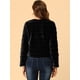 thumbnail image 5 of Abrigo mullido de piel sintétisin cuello chaquerecortacálide invierno pamujer Negro XS, 5 of 6