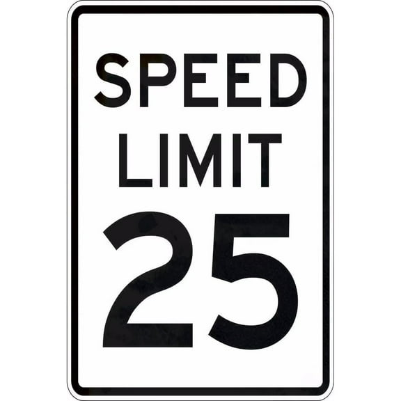 Decor Speed Limit 25 Mph Sign,warning Traffic Road Street Metal Tin Sign,uv Protected & Waterproof Rust Free Tin Sign For Indoor/outdoor Use 12x8 Inch