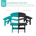 thumbnail image 6 of Best Choice Products 6-Person Circular Outdoor Wooden Picnic Table w/ 3 Built-In Benches, 500lb Capacity - Black, 6 of 8