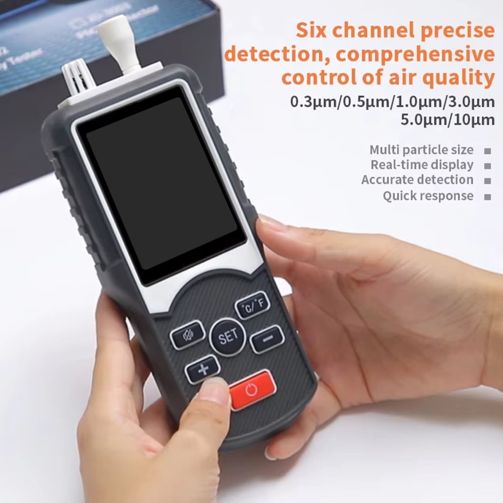 MOMOJIA Air Quality Analyzers Testing Instrument Shockproof ABS Dust Particle Counter Multiple Environment Monitoring