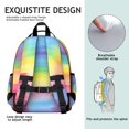 thumbnail image 5 of Colorful Watercolor Stripe Pattern Backpack for School,Cute School Bag,Schoolbag with Adjustable Shoulder Straps & Padded Back,15.25"x11.5"x5.25", 5 of 5