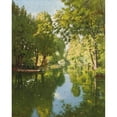thumbnail image 2 of Henri Biva 12x14 Black Ornate Wood Framed Double Matted Museum Art Print Titled: Punts Moored on Still Waters, 2 of 5