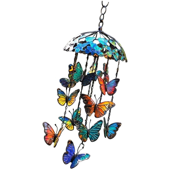 Ideal Present Butterfly Wind Chimes Outdoor Decoration For Friend And Family
