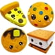 thumbnail image 1 of Slow Rising 4 Pcs Smore Squishies, Cute Birthday Gift for Kids, Big Eyes Smore Pizza Biscuit Waffle Pack Stress Relief Squeeze Toys (Style B), 1 of 5