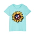 thumbnail image 1 of Vestido Corto de Verano Niños Niños Niñas Camiseta de Algodón Cuello Redondo Lindo Día de la Independencia Imprimir Top, 1 of 7