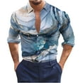 thumbnail image 2 of Wavsuf Mens Sweatshirt Graphic Turndown Casual Graphic Blue Blouse Tops Size 4XL, 2 of 4