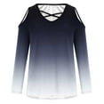 thumbnail image 2 of SHE IS My Items Black Long Sleeve Shirts for Women Work Graphic Tops for Women Crop Chiffon Blouses for Women Blue Tunics for Women 2025 Dress, 2 of 4