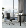 thumbnail image 2 of Pemberly Row Armless Mid Back Faux Leather Chair in Black with Chrome Base, 2 of 8