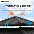 thumbnail image 5 of Sunjoy 11 ft. x 11 ft. Black 2-Tier Wooden Frame Hardtop Gazebo with Ceiling Hook, 5 of 10