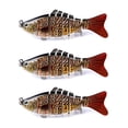 thumbnail image 1 of Lot de 3 Leurres de Pêche Eau Salée Appâts Réutilisables avec Perle Attraction Extérieure Swimbaits Artificiels Crankbait 10cm Type 13, 1 of 8