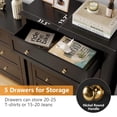 thumbnail image 6 of 2 Pack Modern 5 Drawers Dresser for Bedroom, Tall Wood Chest of Drawers for Clothes, Big Storage Dressers Organizer with Gold Handles & Deep Drawers, Living Room, Closet, Hallway, 6 of 9