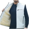 thumbnail image 4 of uublik Vest Jacket Men Winter Warm Snow Coat Windbreaker Work Outerwear Snowboarding Jackets White, 4 of 5