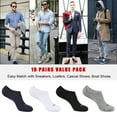 thumbnail image 4 of COOPLUS 10 Pairs Men's Athletic No Show Socks Men Low Cut Ankle Socks, 4 of 5