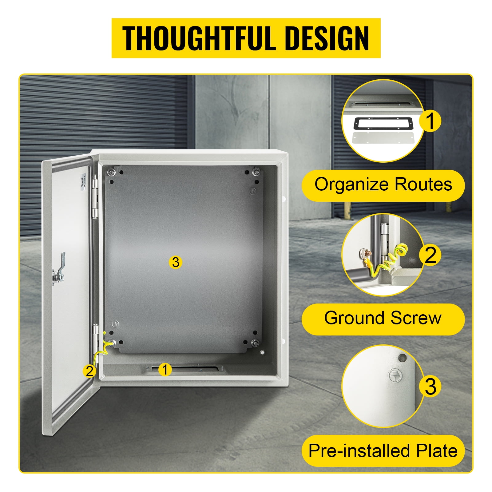 VEVOR Electrical Enclosure Box 10x8x6 Carbon Steel Gray IP65 Waterproof