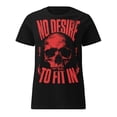 thumbnail image 1 of Oversized T Shirt Women NO DESIRE TO FIT IN Skull Print Men's T-Shirt, Top Menswear, Cotton Tee Shirt Casual Streetwear, 1 of 6