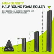 ProsourceFit High Density Half-Round Foam Rollers 12”, 18, 36 Black