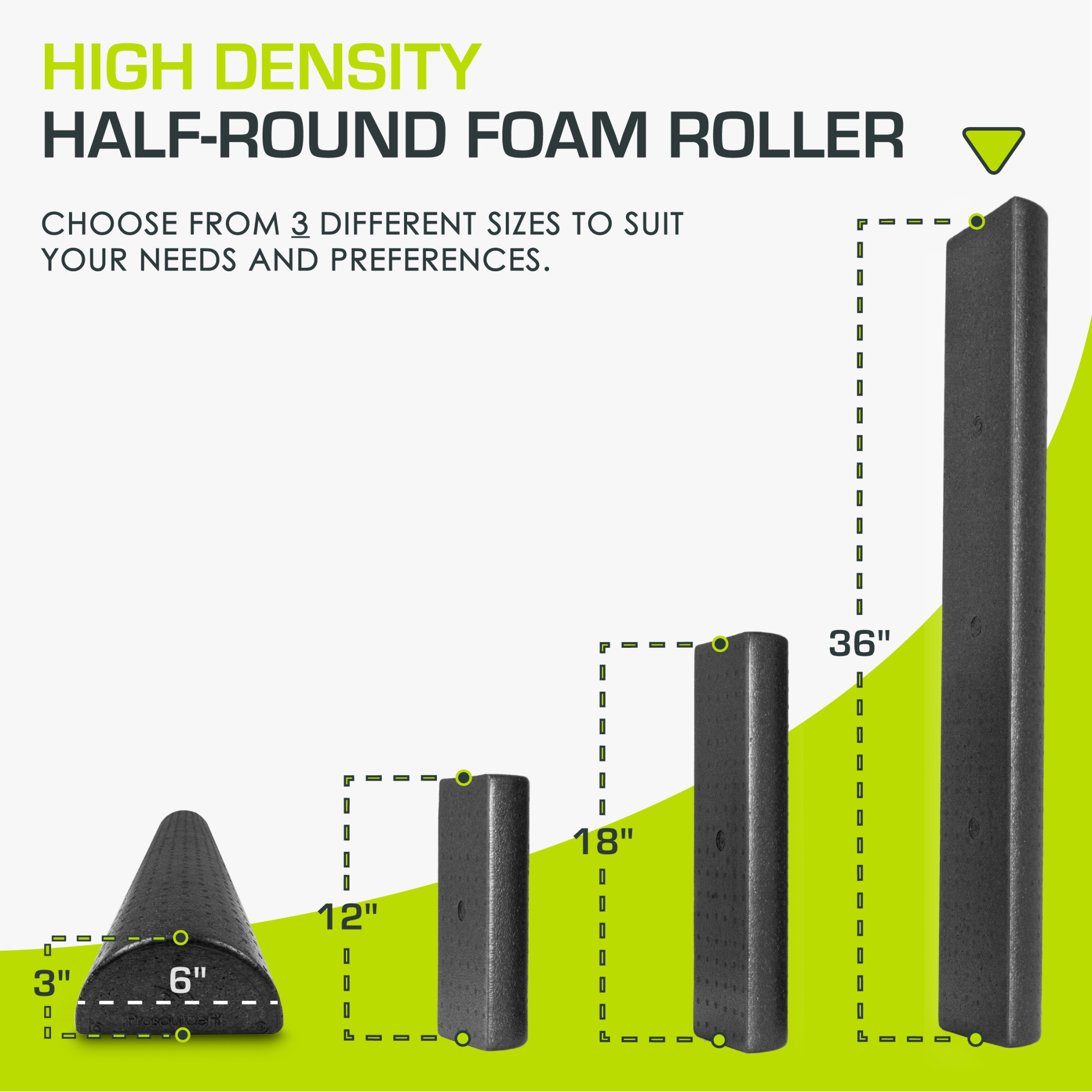 ProsourceFit High Density Half-Round Foam Rollers photo 2