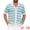 Blue, variant on DARING DIVA Men's Wave Crochet Hollow Out Button Down Striped Shirts M Yellow
