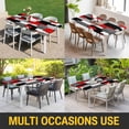 thumbnail image 5 of Red Black Geometric Table Cloths for 6 Foot Rectangle Tables, Modern Abstract Art Block Patio Waterproof Elastic Fitted Tablecloths, Washable Rectangular Table Cover for Camping, 5 of 8