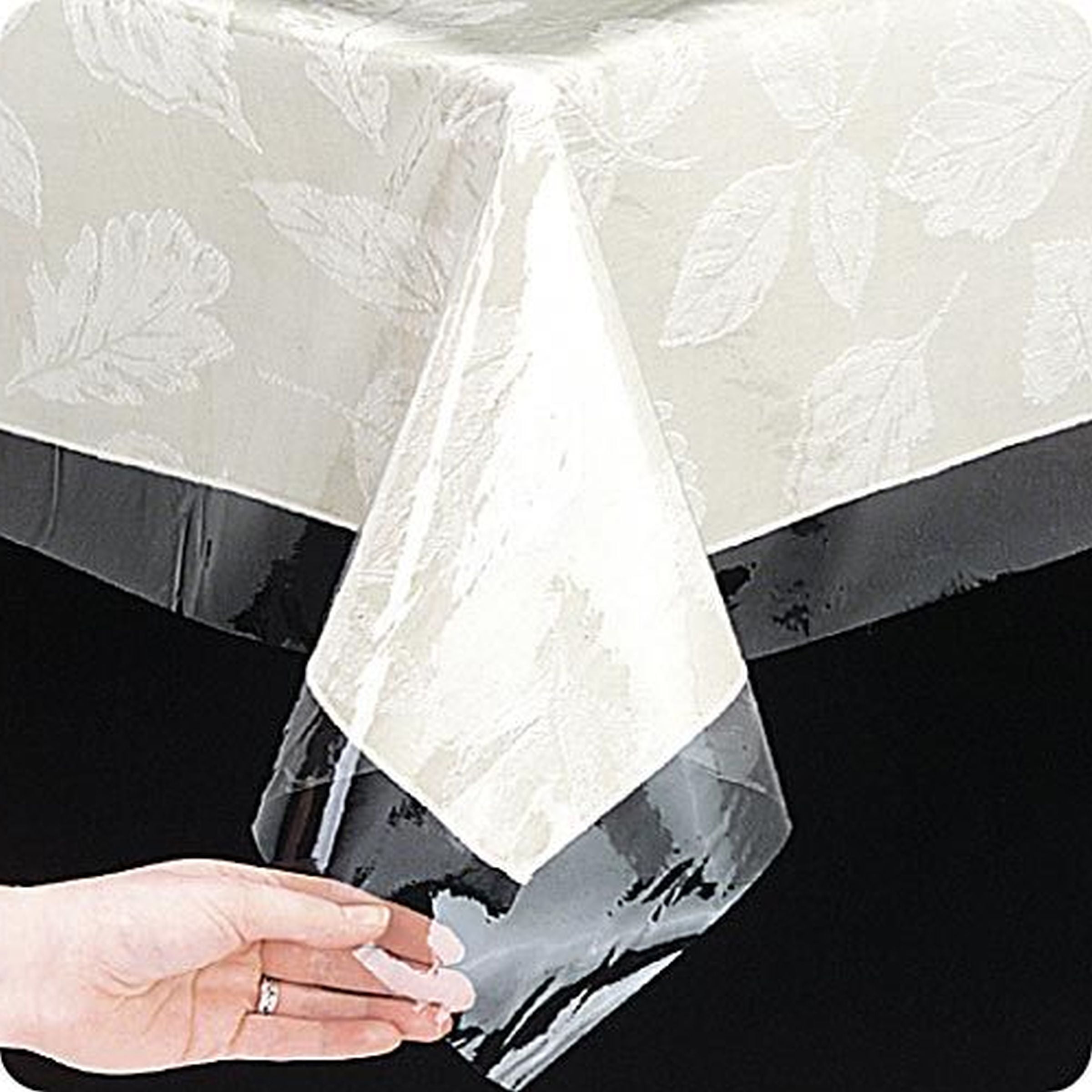 SpillGuard Clear Square Vinyl Table Protector 54" x 54"