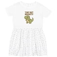 thumbnail image 3 of Inktastic Tiny but Mighty Dinosaur Cartoon Design Girls Toddler Dress, 3 of 5