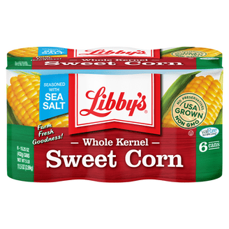6 Cans) Libby's Naturals Whole Kernel Corn, No Salt Added, No